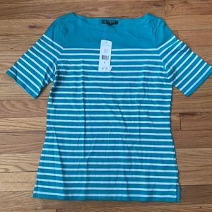 Ralph Lauren turquoise/ white T-shirt